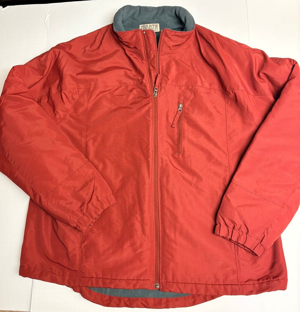 Duluth Trading Co Men’s 2XL Red Nylon Fleece Lined Jacket Workwear Full Zip